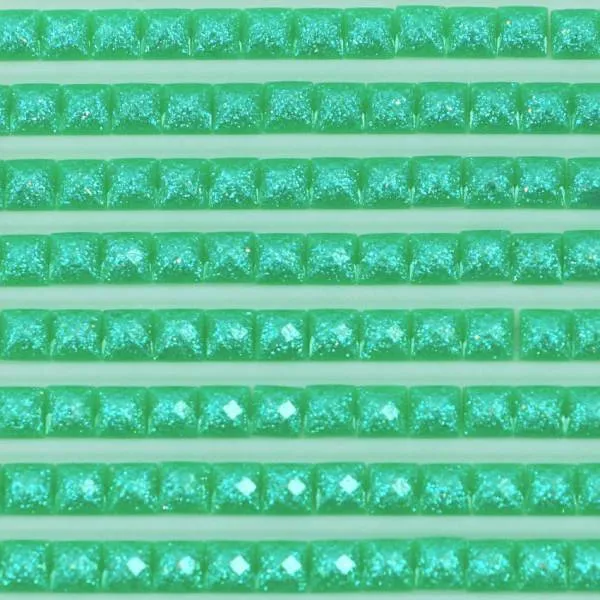Fairy stones, square, (sparkling), 912, Emerald Green Light, 500 pieces