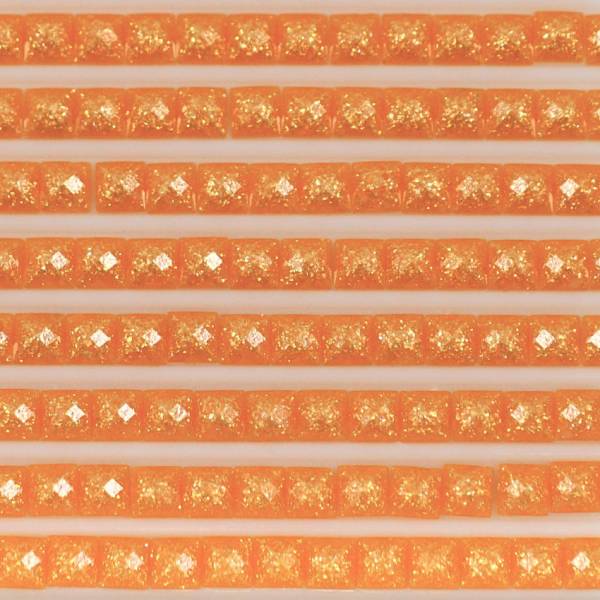 Fairy stones, square, (sparkling), 970, Pumpkin Light, 500 pieces
