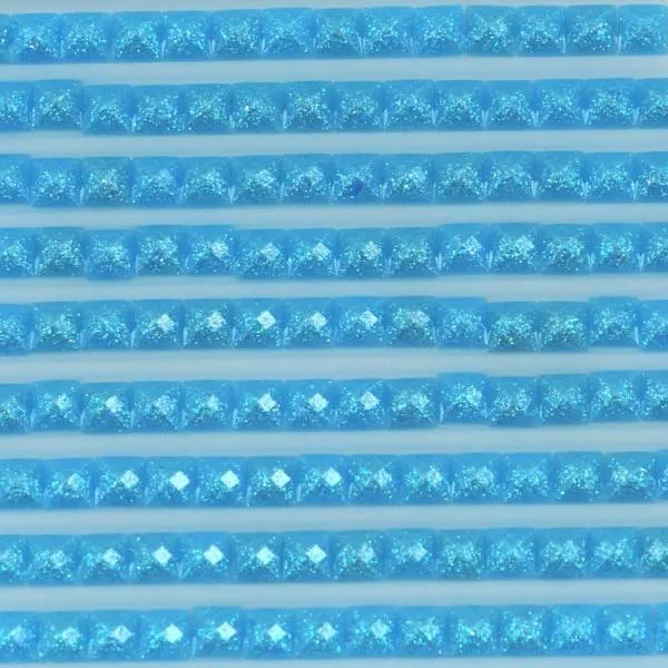 Feensteine, eckig, (glitzernd), 996, Electric Blue Medium, 500 Stück