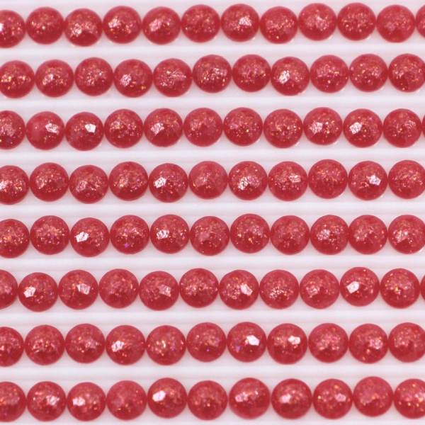 Feensteine, rund, (glitzernd), 304, Red Medium, 500 Stück