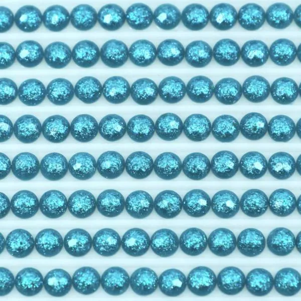 Feensteine, rund, (glitzernd), 3810, Turquoise Dark, 500 Stück