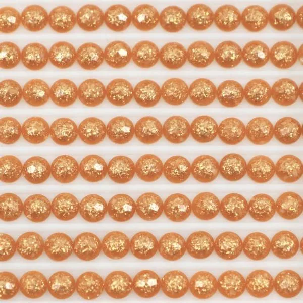 Feensteine, rund, (glitzernd), 3826, Golden Brown, 500 Stück