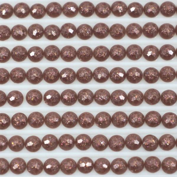 Feensteine, rund, (glitzernd), 3860, Cocoa, 500 Stück
