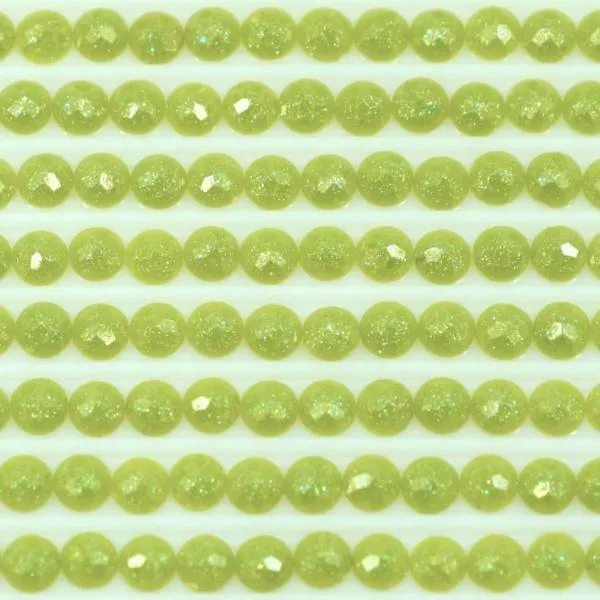 Feensteine, rund, (glitzernd), 581, Moss Green, 500 Stück