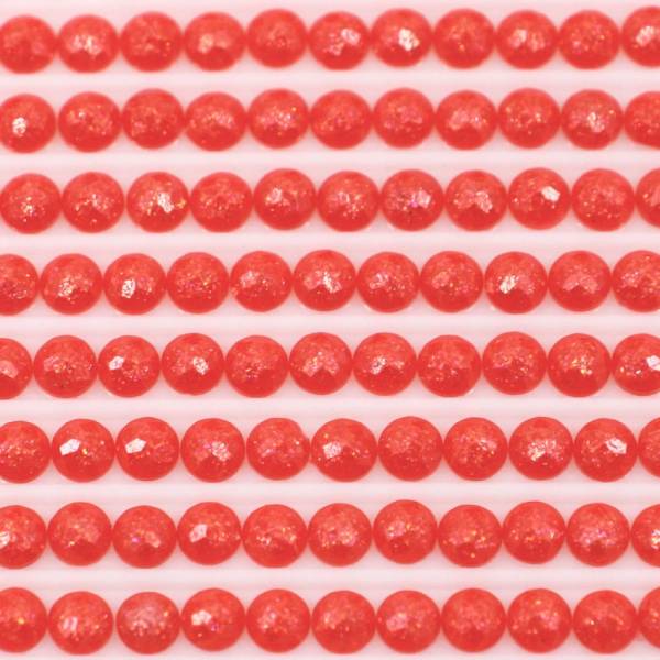 Feensteine, rund, (glitzernd), 666, Red Bright, 500 Stück