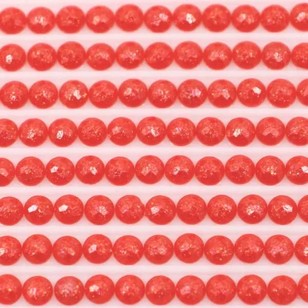 Fairy stones, round, (sparkling), 666, Red Bright, 500 pieces