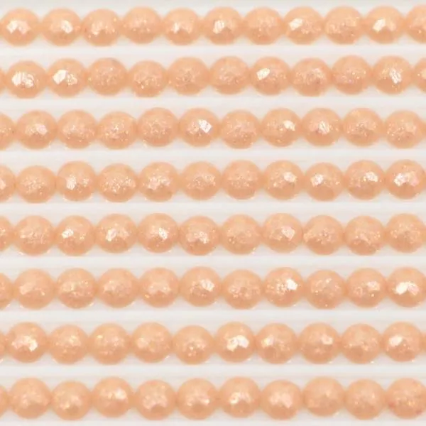 Feensteine, rund, (glitzernd), 758, Terra Cotta Very Light, 500 Stück
