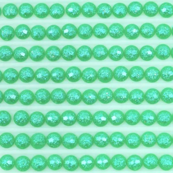 Feensteine, rund, (glitzernd), 912, Emerald Green Light, 500 Stück