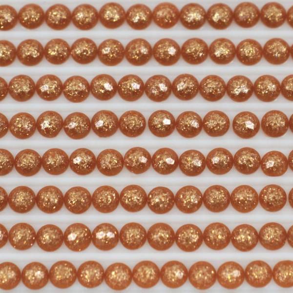 Feensteine, rund, (glitzernd), 975, Golden Brown Dark, 500 Stück