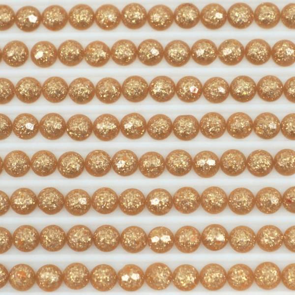 Feensteine, rund, (glitzernd), 976, Golden Brown Medium, 500 Stück