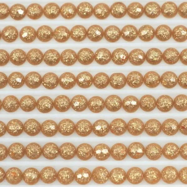 Feensteine, rund, (glitzernd), 976, Golden Brown Medium, 500 Stück