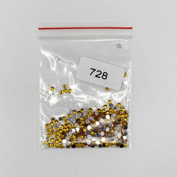 Strass-Stein rund, (rhinestone), 728, Golden Yellow, 200 Stück