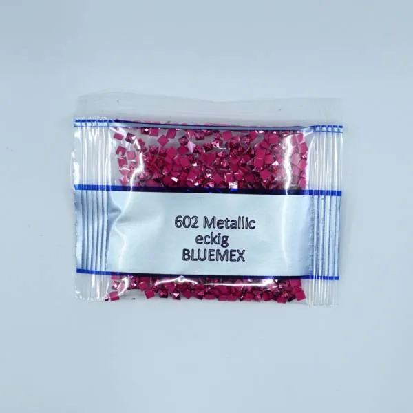 Metallic - Stein eckig, 602, Cranberry Medium, 500 Stück
