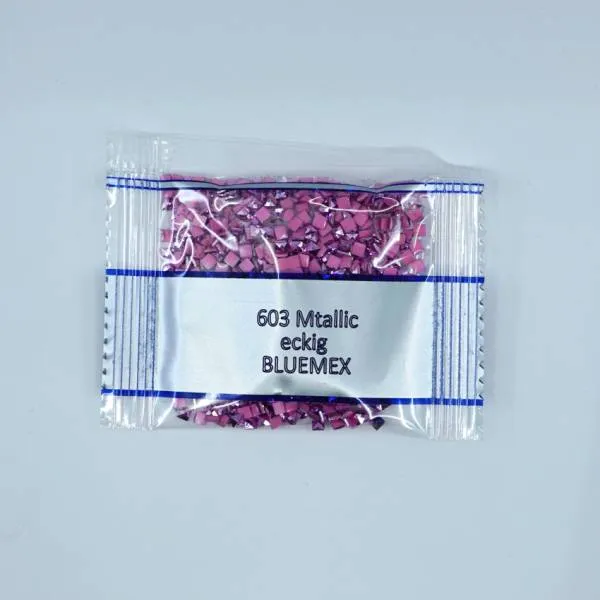 Metallic - Stein eckig, 603, Cranberry, 500 Stück
