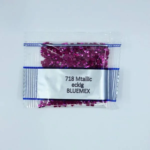 Metallic - Stein eckig, 718, Plum, 500 Stück