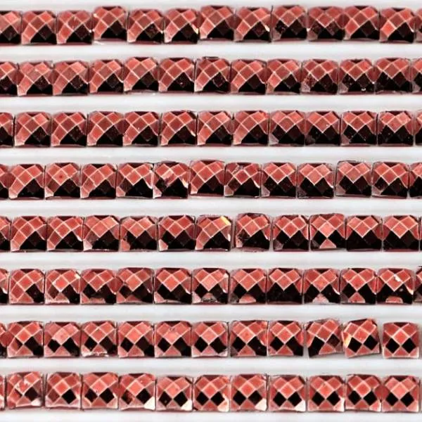 Metallic - Stein eckig, 817, Coral Red Very Dark, 500 Stück