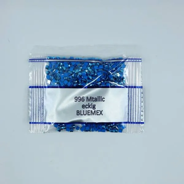 Metallic - Stein eckig, 996, Electric Blue Medium, 500 Stück