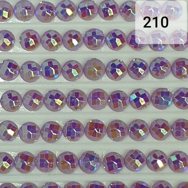 AB stones, round, (iridescent), 210, Lavender, 200 pcs.