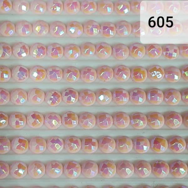 AB Steine, rund, (Irisierend), 605, Cranberry very light, 200 Stück