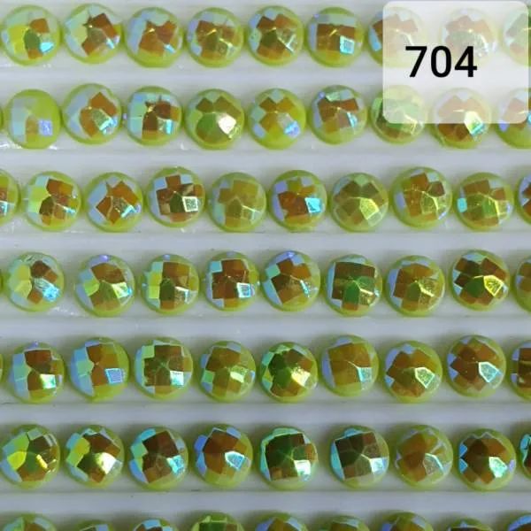 AB Steine, rund, (Irisierend), 704, Chartreuse Bright, 200 Stück