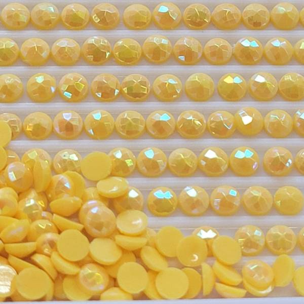 AB Steine, rund, (Irisierend), 973, Canary Bright, 200 Stück