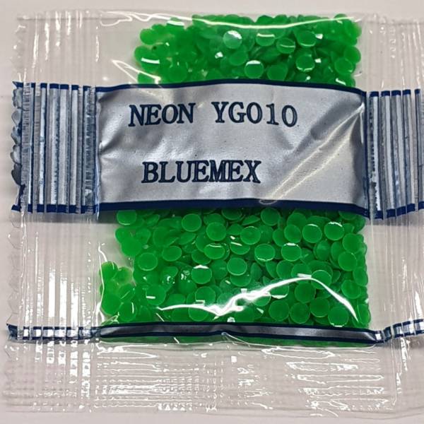 Neon stone round, dark green, bag with approx. 500 pieces