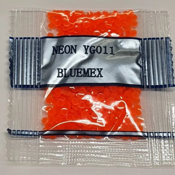 Neon stone round, orange, bag with approx. 500 pieces