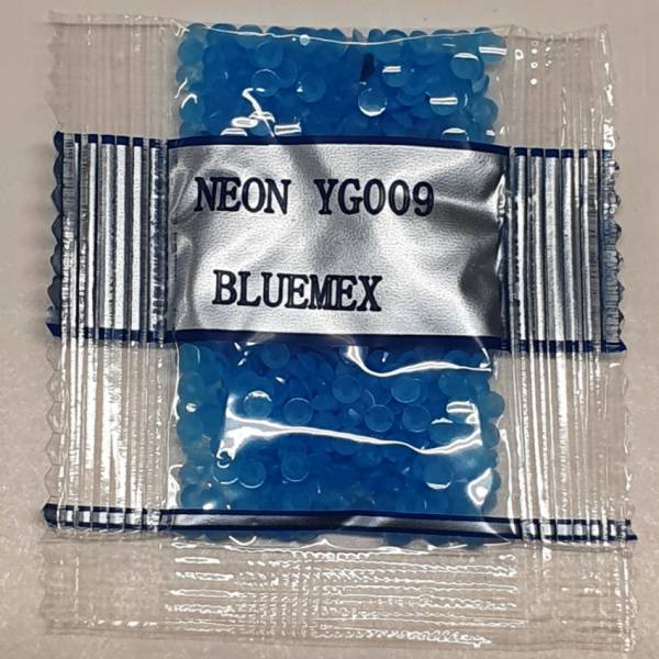 Neon-Stein rund, hellblau, Tüte mit ca 500 Stück