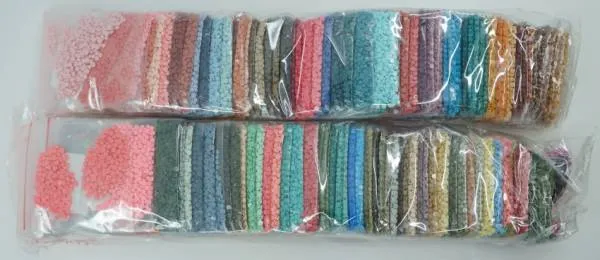 Set, round stones, all 447 colours from 150 - 3866, B5200, Blank, one bag each