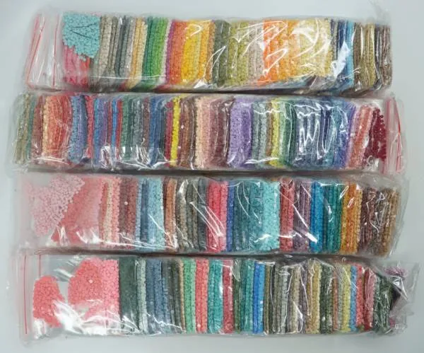Set, round stones, all 447 colours from 150 - 3866, B5200, Blank, one bag each