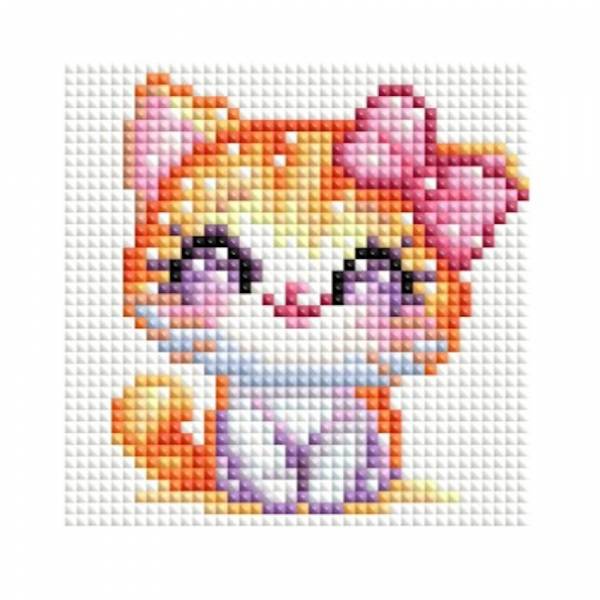 Diamond Painting Tiny pictures, Animals, square Fairy Stones, 6 pictures á 10x10cm, 67 colors, Full Picture