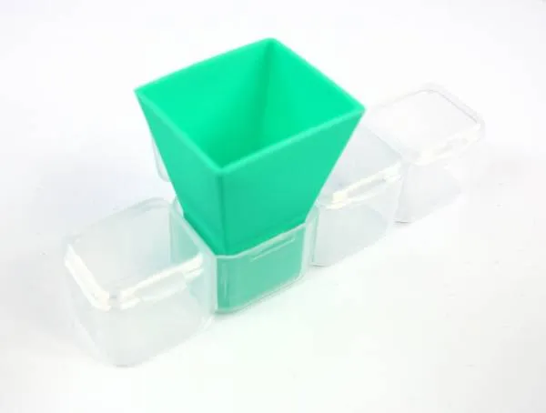 Funnel for 28 sorting box, green, for easier filling of the stones