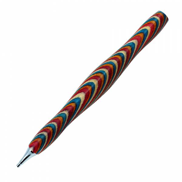 Holz-Stift für Diamond Painting, geschwungen, Türkis, mit Metallspitze