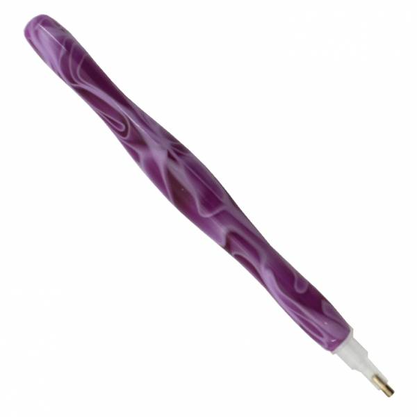 Stift für Diamond Painting, geschwungen, pink, Kunststoff, mit Mehrfachaufsätzen, Wachs notwendig