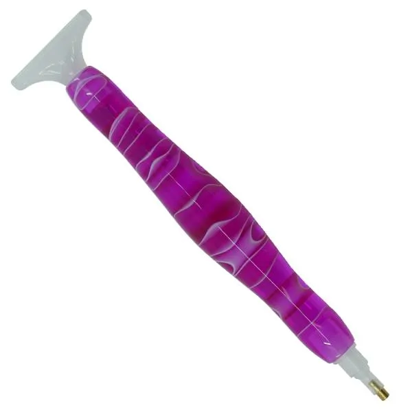 Stift für Diamond Painting, pink, Acryl, handgedreht mit Mehrfachaufsätzen, Wachs notwendig