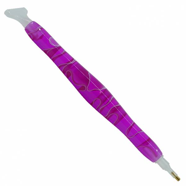 Pen for Diamond Painting, pink, acrylic, hand-turned with multiple attachments, wax required
