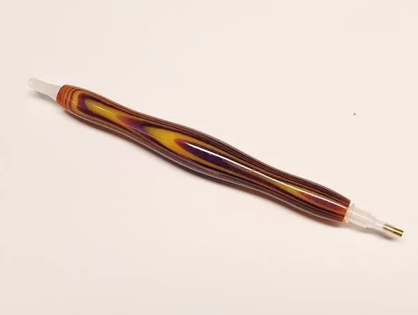 Stift für Diamond Painting, gelb-lila, Kunstharz, handarbeit mit Mehrfachaufsätzen, Wachs notwendig