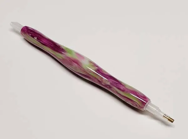 Stift für Diamond Painting, pink-grün, Kunstharz, handarbeit mit Mehrfachaufsätzen, Wachs notwendig