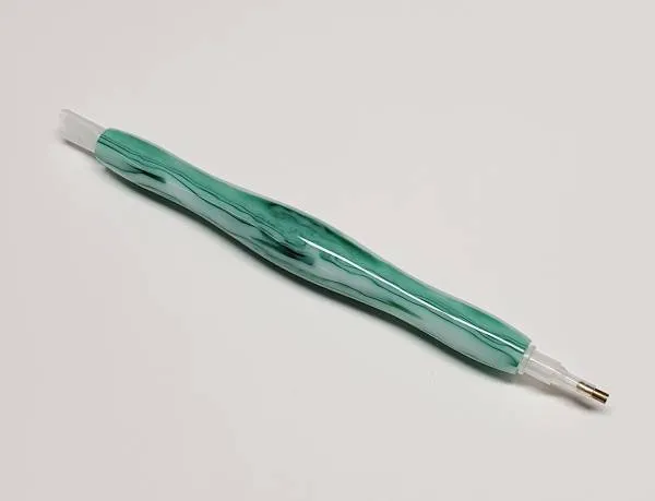 Stift für Diamond Painting, grün-weiss, Kunstharz, handarbeit mit Mehrfachaufsätzen, Wachs notwendig