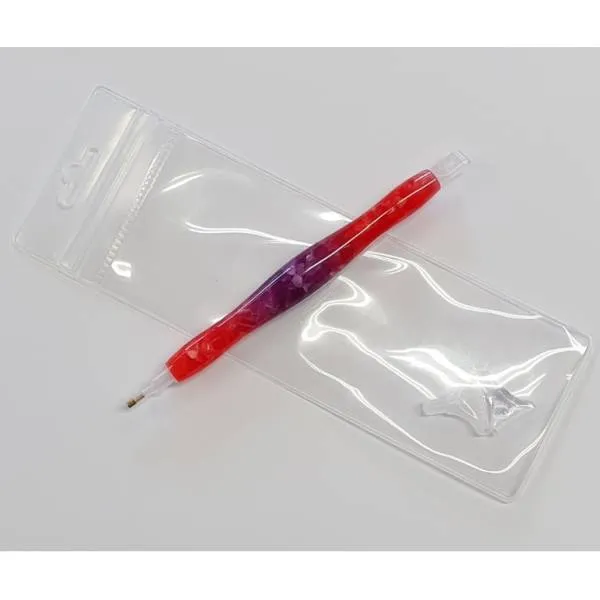 Stift für Diamond Painting, rot-lila, Kunstharz, handarbeit mit Mehrfachaufsätzen, Wachs notwendig