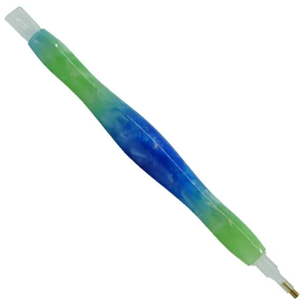 Stift für Diamond Painting, grün-blau, Kunstharz, handarbeit mit Mehrfachaufsätzen, Wachs notwendig