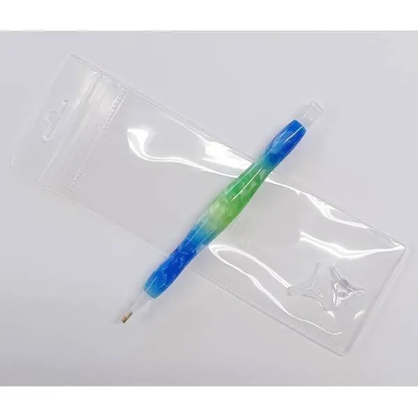 Stift für Diamond Painting, grün-blau, Kunstharz, handarbeit mit Mehrfachaufsätzen, Wachs notwendig