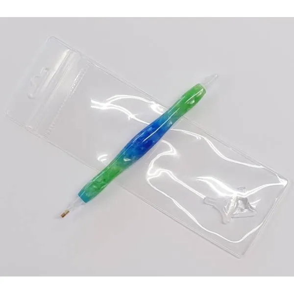 Stift für Diamond Painting, grün-blau, Kunstharz, handarbeit mit Mehrfachaufsätzen, Wachs notwendig
