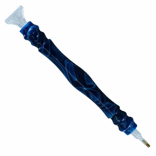 Stift für Diamond Painting, dunkelblau-gemustert, Acryl mit Mehrfachaufsatz, Wachs notwendig