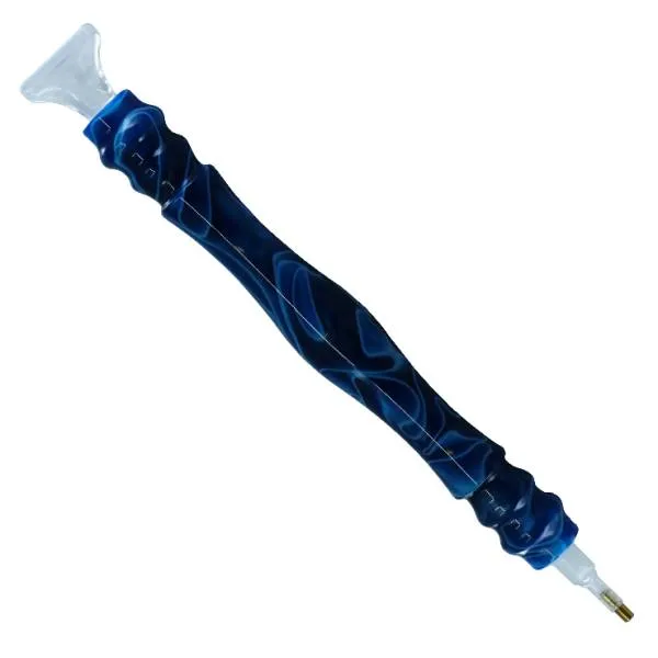Stift für Diamond Painting, dunkelblau-gemustert, Acryl mit Mehrfachaufsatz, Wachs notwendig