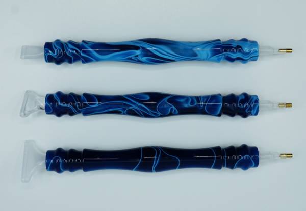 Stift für Diamond Painting, dunkelblau-gemustert, Acryl mit Mehrfachaufsatz, Wachs notwendig