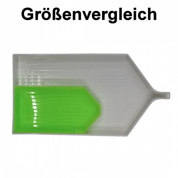 Extra große Schale (Schiffchen) für die Steine, mit Schüttöffnung, ca. 16x8cm