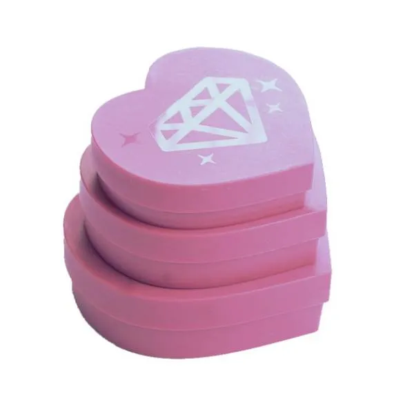 Replacement tray, heart set of 3, pink, for the Diamond Painting stones
