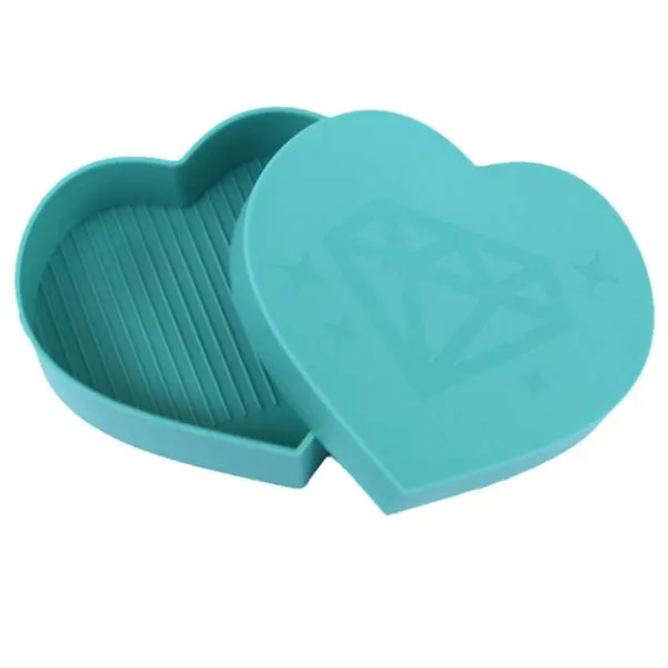 Ersatz Schale (Schiffchen), Herz 3er-Set, blau, für die Diamond Painting Steine