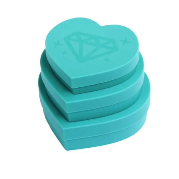Ersatz Schale (Schiffchen), Herz 3er-Set, blau, für die Diamond Painting Steine